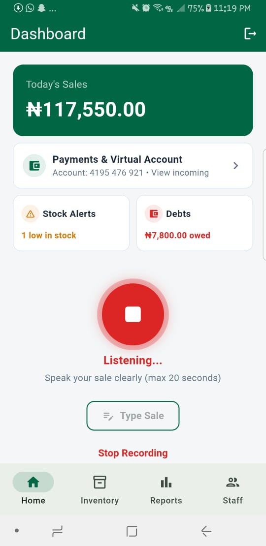 AI voice-to-sale system for retail merchants