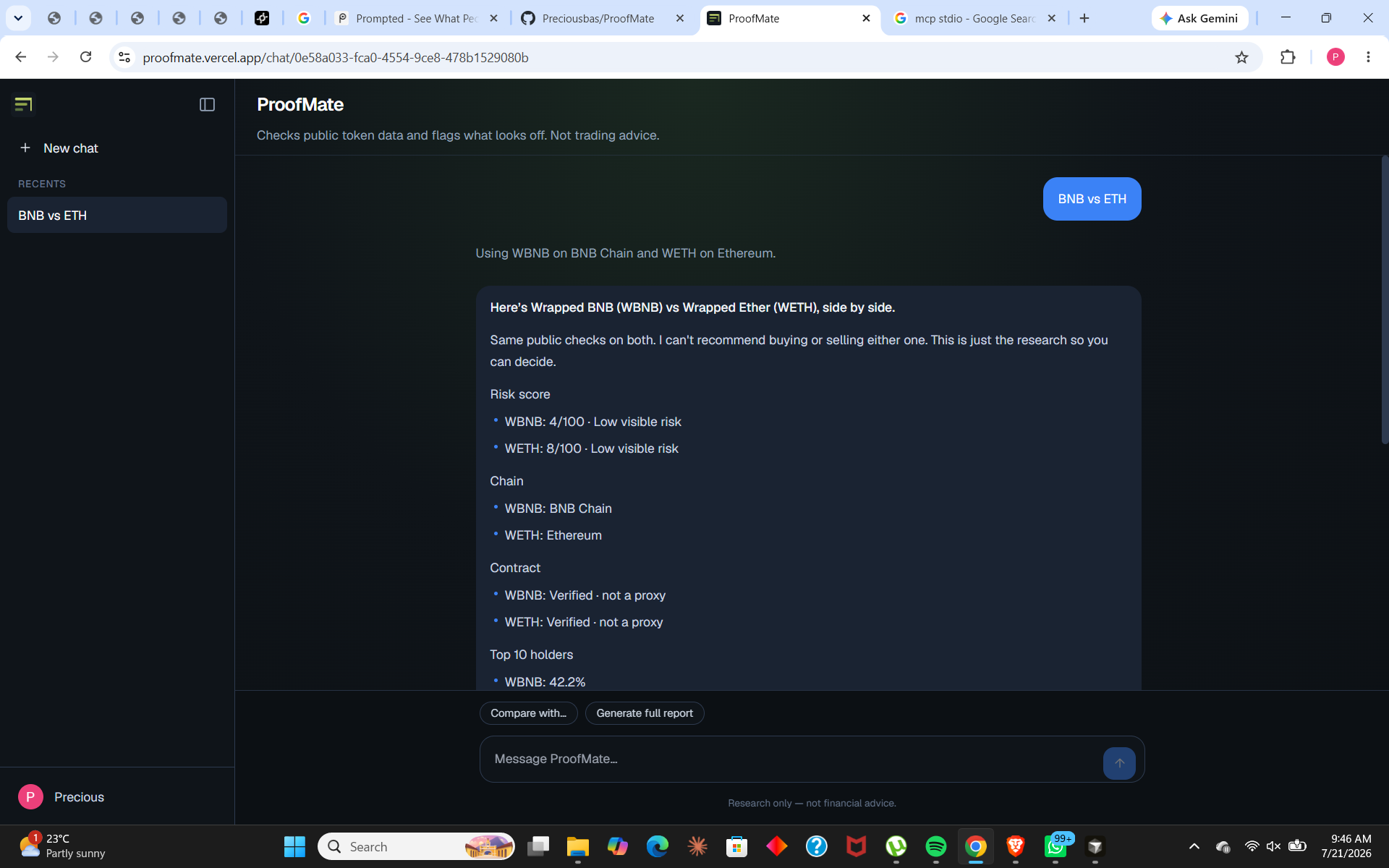 An AI Agent Research tool for crypto traders