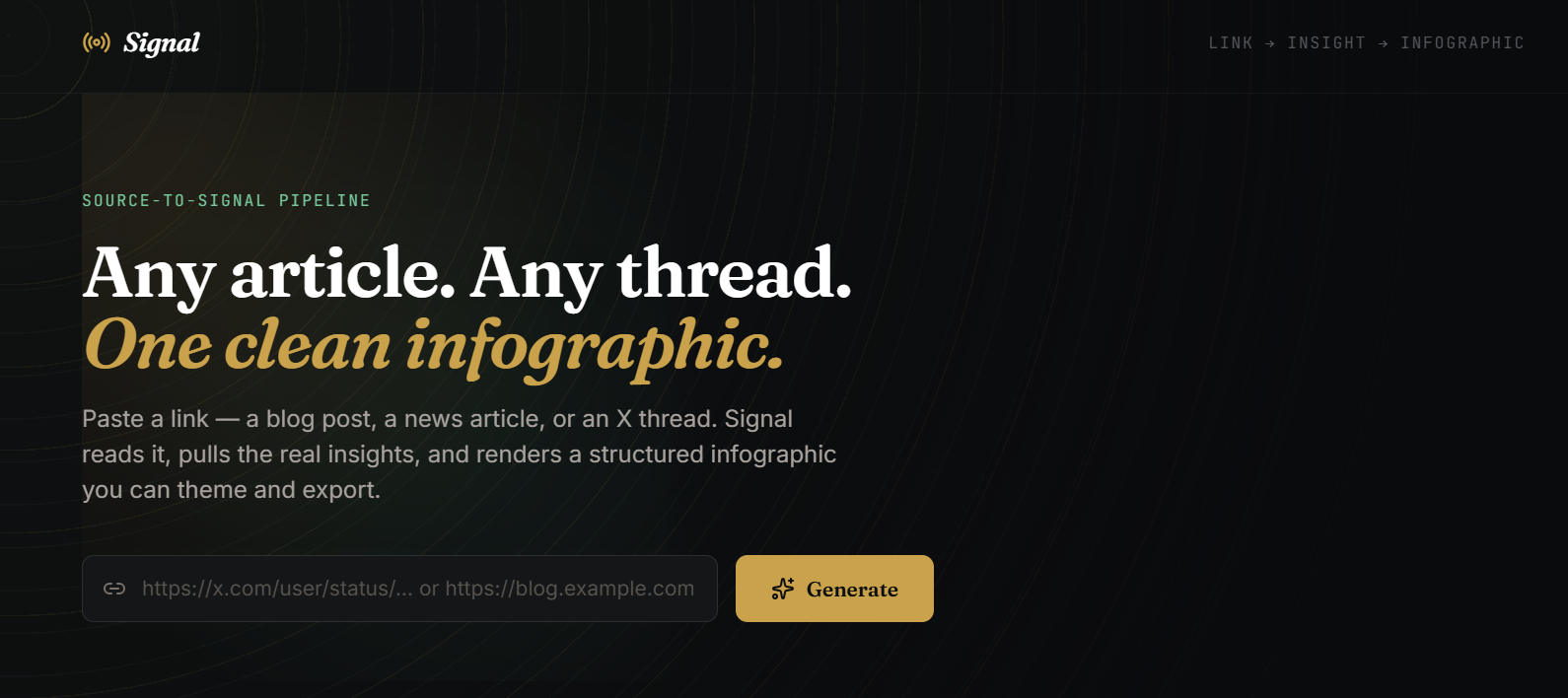Signal - AI Content to Infographic Generator