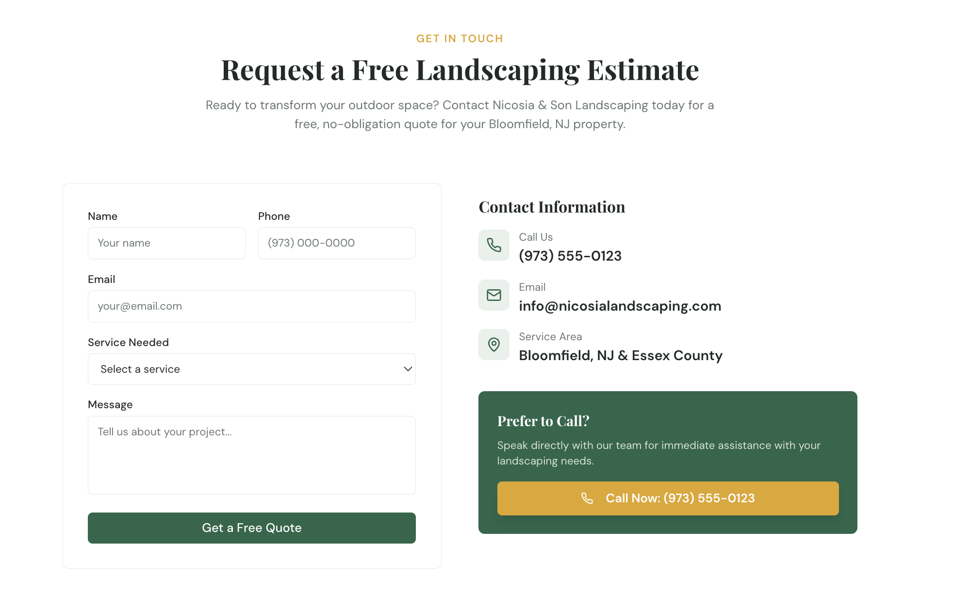 I built a landing page for a local landscaping business that did not have a website.