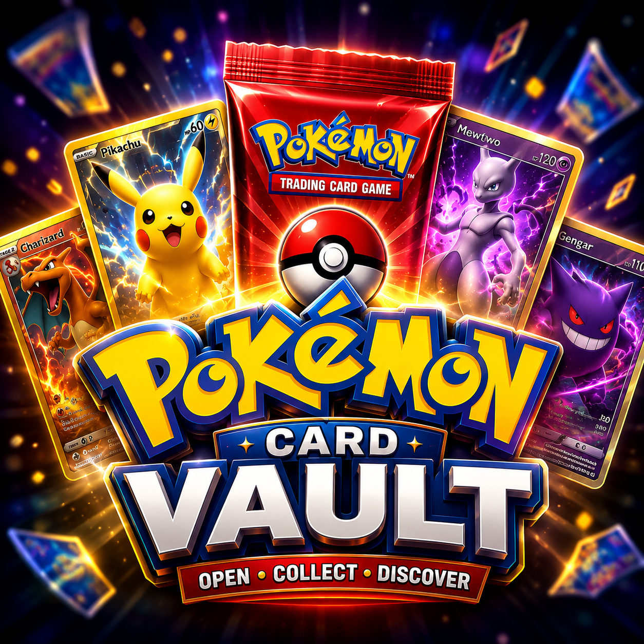 Booster Vault A 3D Pokémon booster pack opening simulator