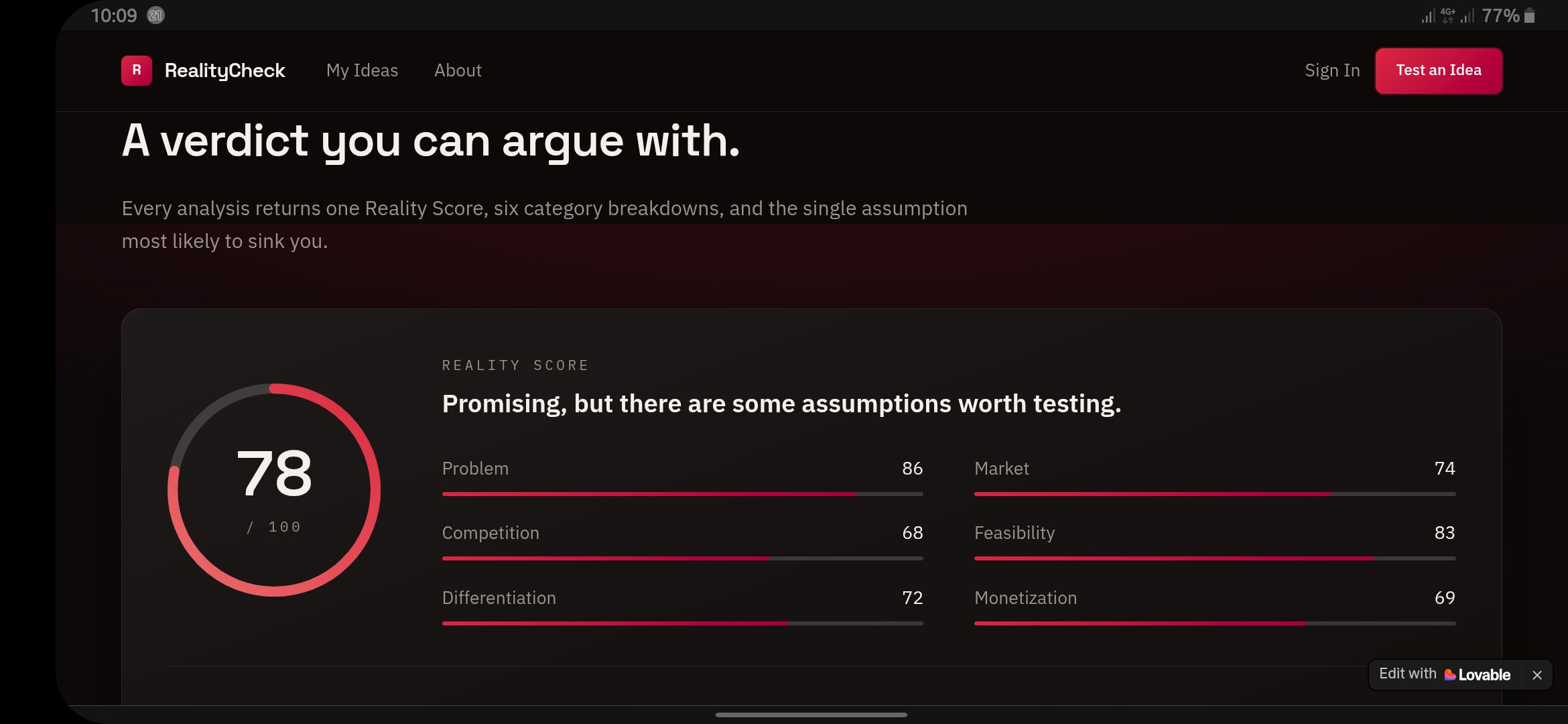 RealityCheck — AI-Powered Idea Stress Tester
