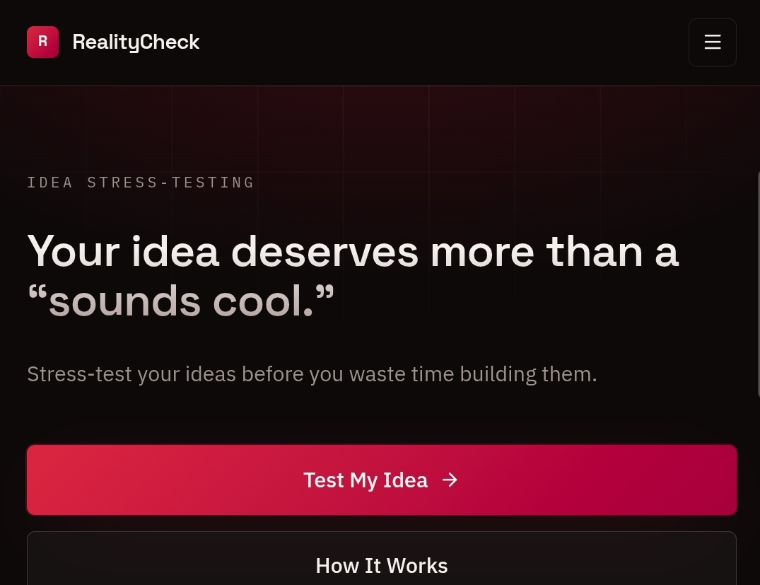 RealityCheck -AI Powered Idea Stress-Tester