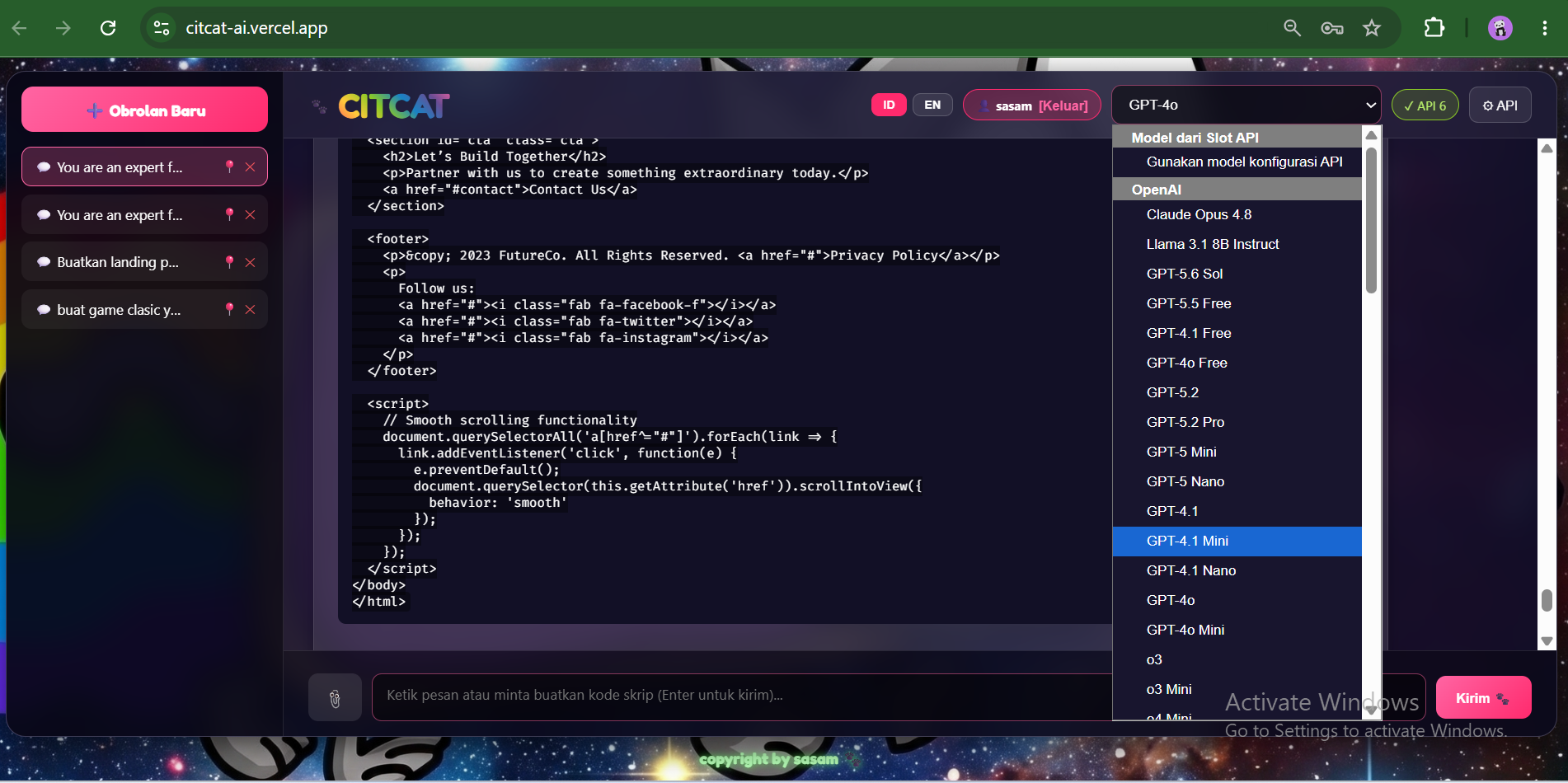 CITCAT AI - Personal Multi-Model AI Chatbot