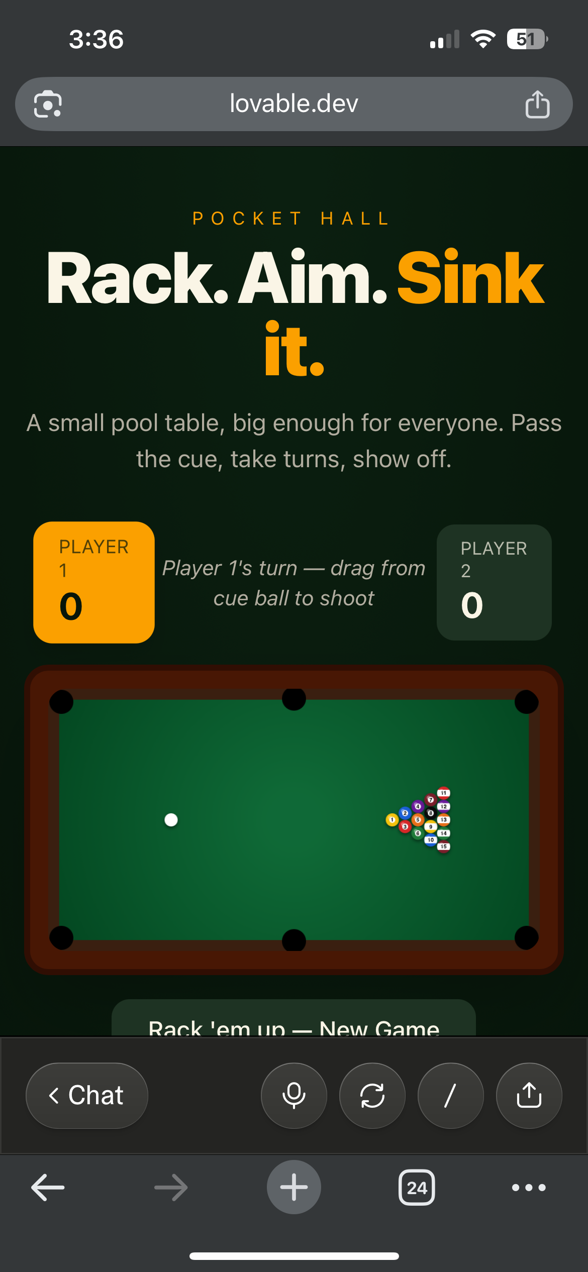 I built a small pool table 