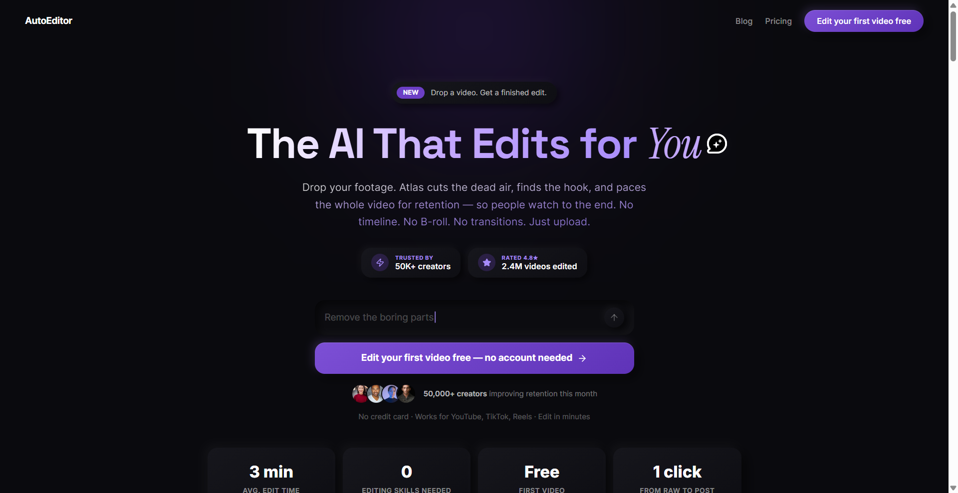 I made an AI video editor that your entire raw video for you