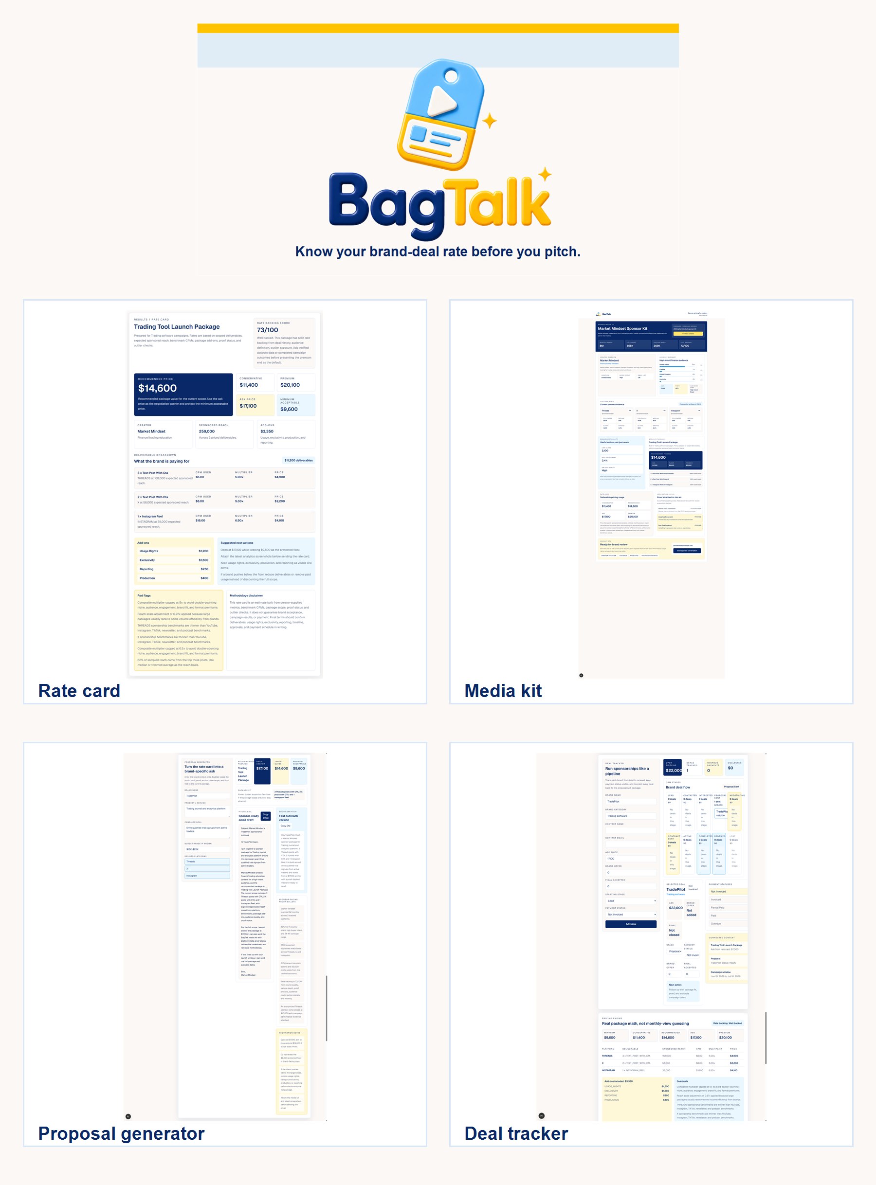 BagTalk: know your brand-deal rate before you pitch