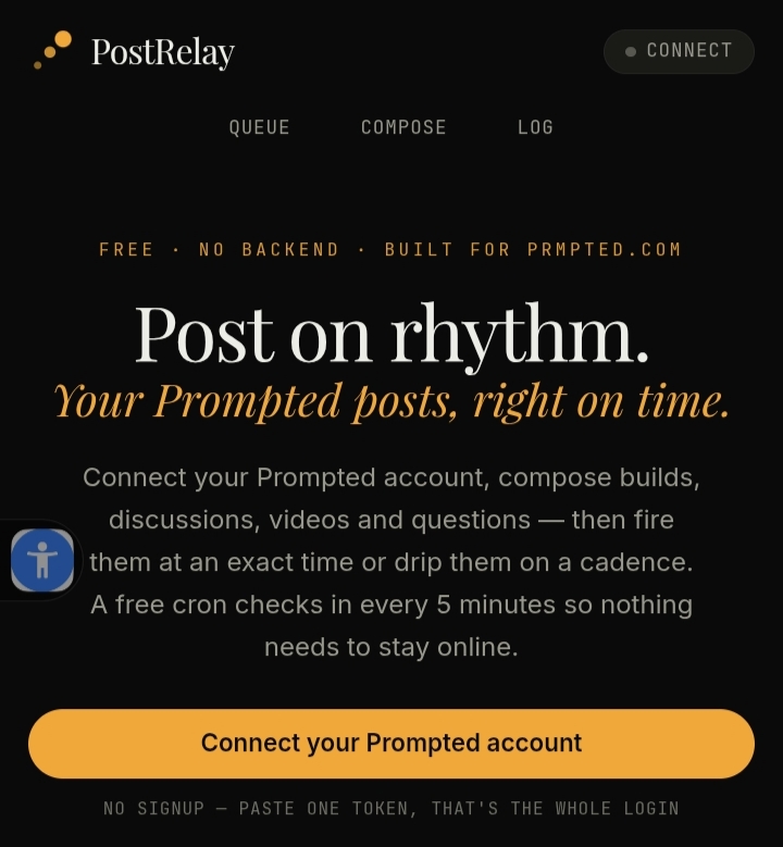 Built PostRelay for Prompted