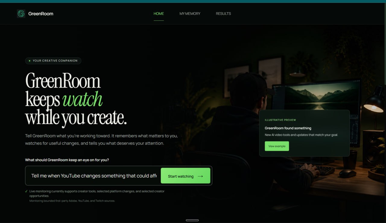 GreenRoom - a persistent AI decision assistant
