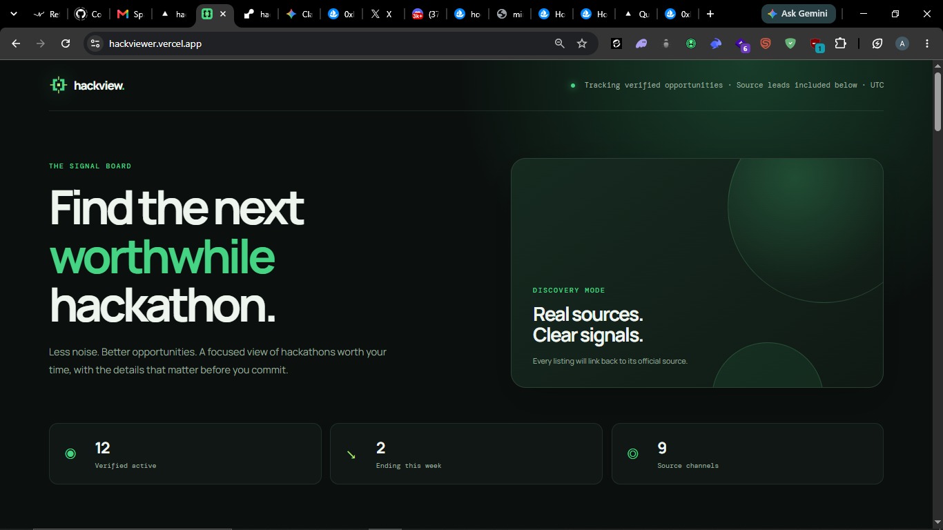 Hackview - A verified hackathon discovery platform