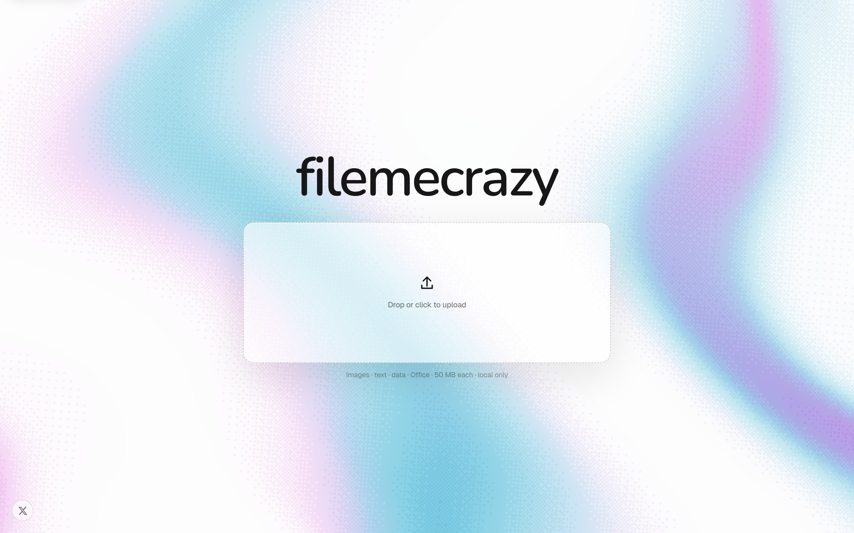filemecrazy, a file converter that runs entirely in your browser