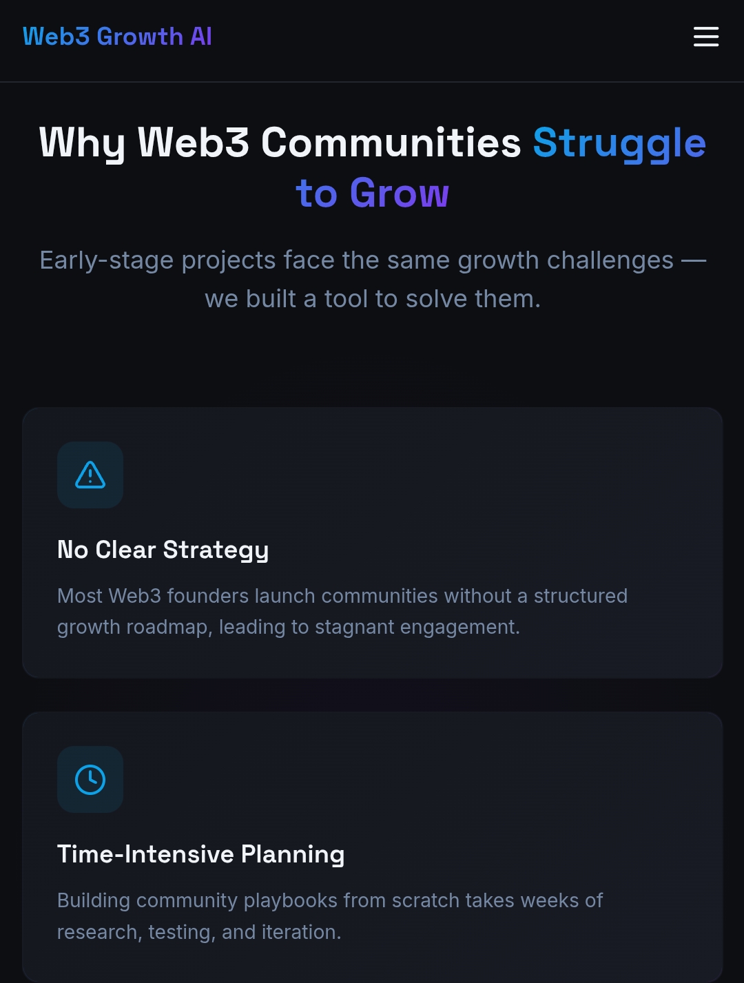 Web3 AI Community Growth Planner – AI Powered SaaS Tool for Web3 Founders
